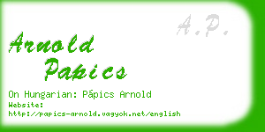 arnold papics business card